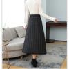 Winter and Autumn New Thickened Warm Cotton Elastic High Waist Slim Pocket Skirts Black