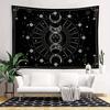 Загадочный гобелен «Солнце и Луна» для подвешивания на стену - Декор в виде черно-белой астрологической карты, Подходит для гостиной/спальни
