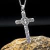 Exorcist Ancient Silver Large Cross Pendant Men's Personality Domineering Double-sided Jewelry Necklace