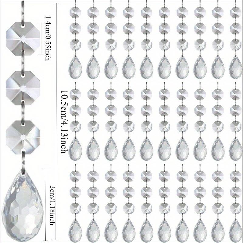 30Pcs Christmas Crystal Snowflaks Clear Hanging Ornaments Winter Decorations,Xmas Tree Chandelier New Year Party Decor Supplies