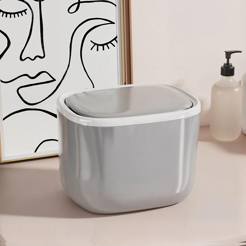 Настольное мусорное ведро Бытовое для гостиной Ведро для чайной заварки Герметичное и разделенное Мини-контейнер для хранения с большим диаметром