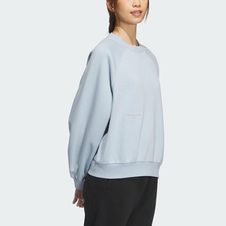 Adidas Small Logo Fleece Crew Sweatshirt Women Sweatshirt Light-Blue IX6791