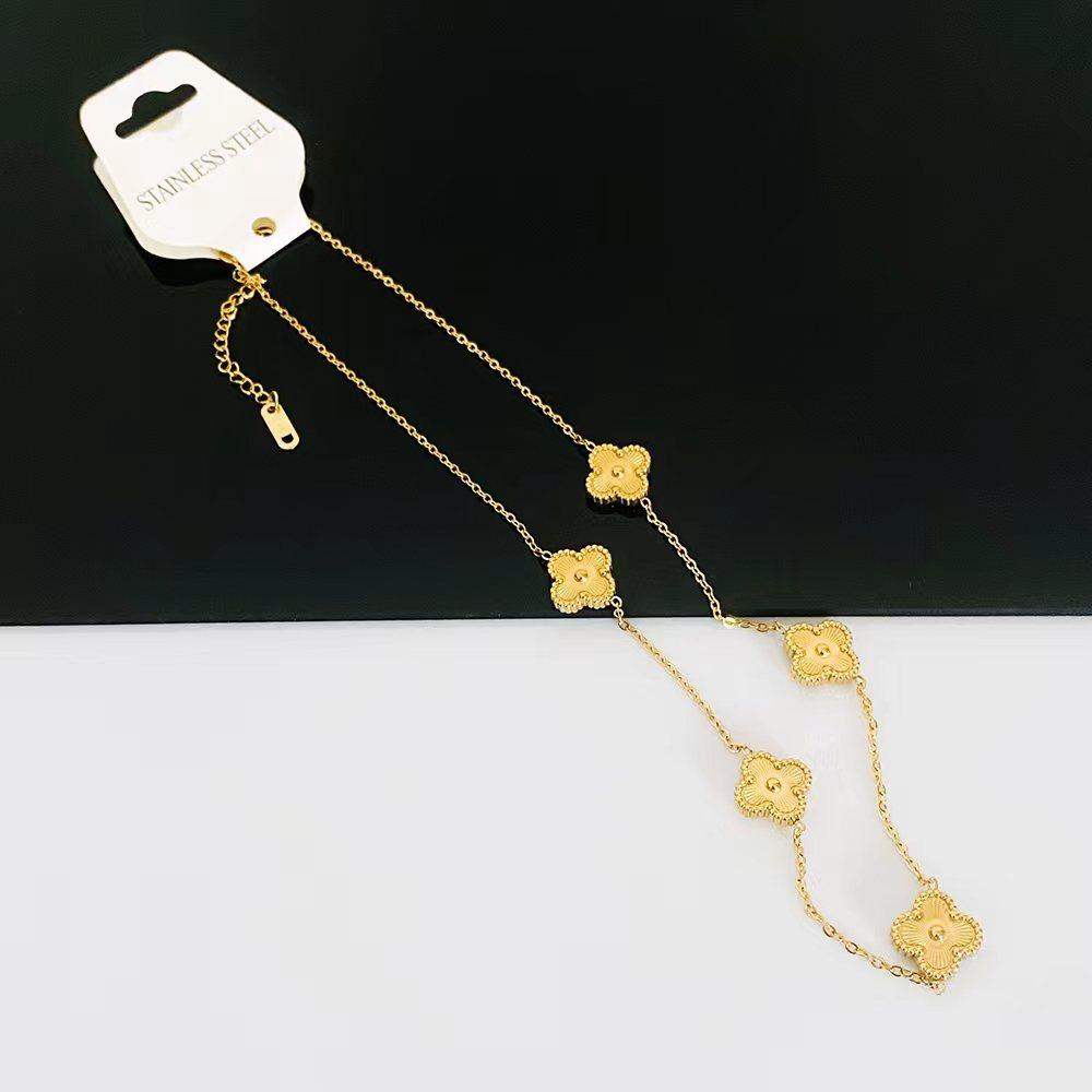 Ожерелье с четырьмя листочками клевера, легкая роскошная простая цветочная ключичная цепочка, женское ожерелье Haute Sense