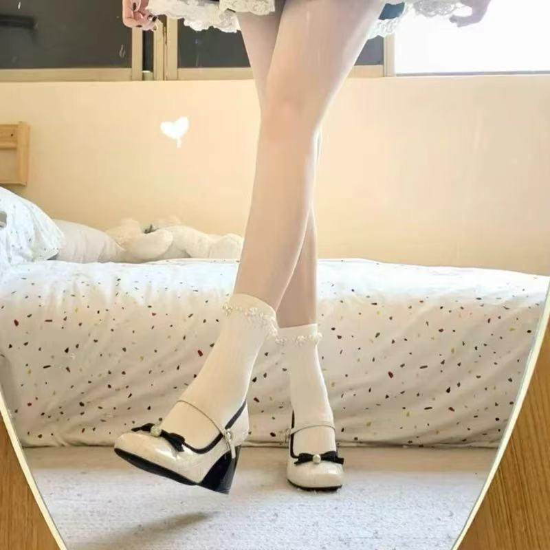 French Chic Chunky Heel Mary Janes with Bow - Spring 2025 Collection