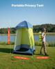 Camping Shower Tent, 1 Room, Portable Privacy Tent Changing Room with Ground Stakes, Ropes, Carry Bag, and Steel Poles, 200D Oxford Fabric with Silver