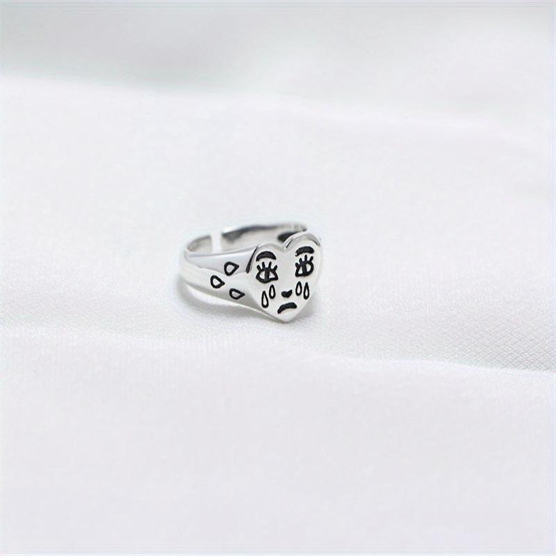 1Pc Creative Cry Face Rings for Women New Trendy Fashion Resizable Jewelry Gift
