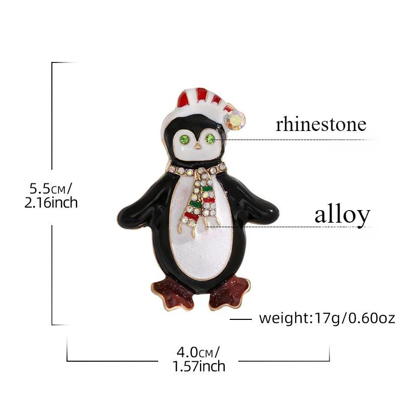 New Christmas penguin brooch, fashionable and cute, animal holiday clothing accessories, chest flower, collar pin