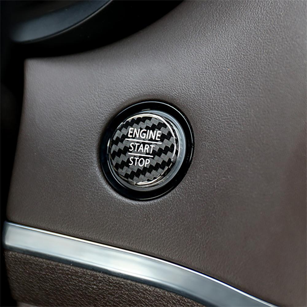 For Kia Stinger 2018 2019 2020 2021 2022 2023 Red Real Carbon Fiber One-Key Start Engine Button Cover Accessories