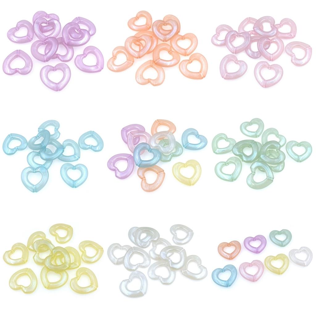 Home Party Supplies Acrylic Creative Vertical Hole 10Pcs Hollow Handmade Love Heart Beads for Necklace Earring Making Fashion Pendants