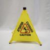 Foldable Caution Wet Floor Sign Triangular Cone-Shaped Pop-Up Warning Sign  Caution Zone