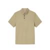 Comfortable Simple Versatile Solid Color Casual Breathable Short Sleeve Polo Shirt Men Tops Cool-Khaki 952527118-3