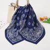 Soft Silk Square Scarf Floral Print Neckerchief Shawl Luxury Headband Scarf  Headwear Accessory