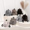 Cute Plush Leopard Print Casual Popular Fluff Large Capacity Fashion Backpack Autumn New Trend Women's Bag