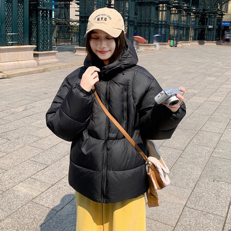 Новое зимнее короткое трехмерное хлопковое пальто для женщин, свободное пальто с дизайном для пар