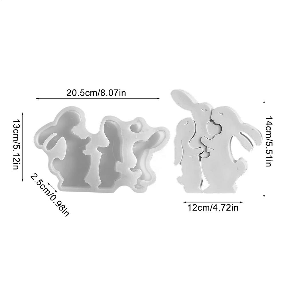 Силиконовая форма для кролика, семейная форма для фигурки кролика, силиконовая форма для кролика для весеннего праздника, домашнее украшение, искусство и ремесла, гипс