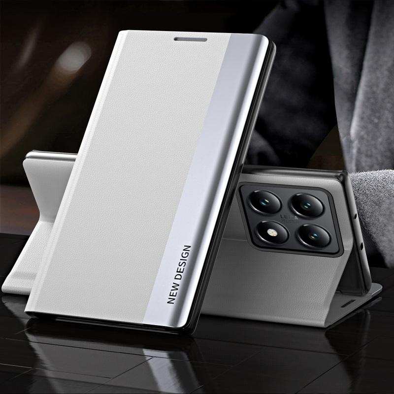 Роскошный кожаный магнитный флип-чехол для Xiaomi 14T 13T Poco X6 Pro X5 Redmi 14C Note 13 Pro 12 противоударный ПК гибридный тонкий складной чехол для телефона