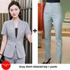 Women's Short-Sleeve Skirt Suit for Hospitality and Catering Work Uniform