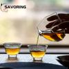 Japanese Heat-resistant Glass Petal Cup Smelling Cup Transparent Vertical Teacup Single Master Cup Small Sake Wine Cup