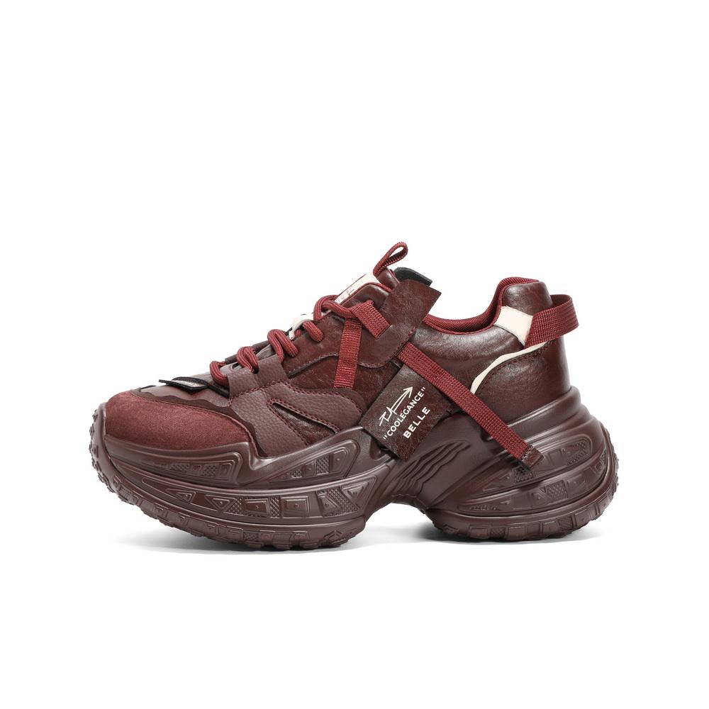 Belle Leisure Fashion Retro Dad Shoes Women 2025 Spring New Comfortable Thick soled Shoes