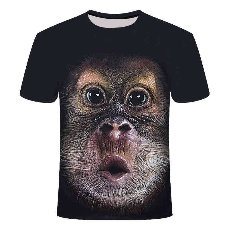 New Diamond Ape Men's Digital 3D Printed Men's Summer Round Neck Short Sleeved T-shirt
