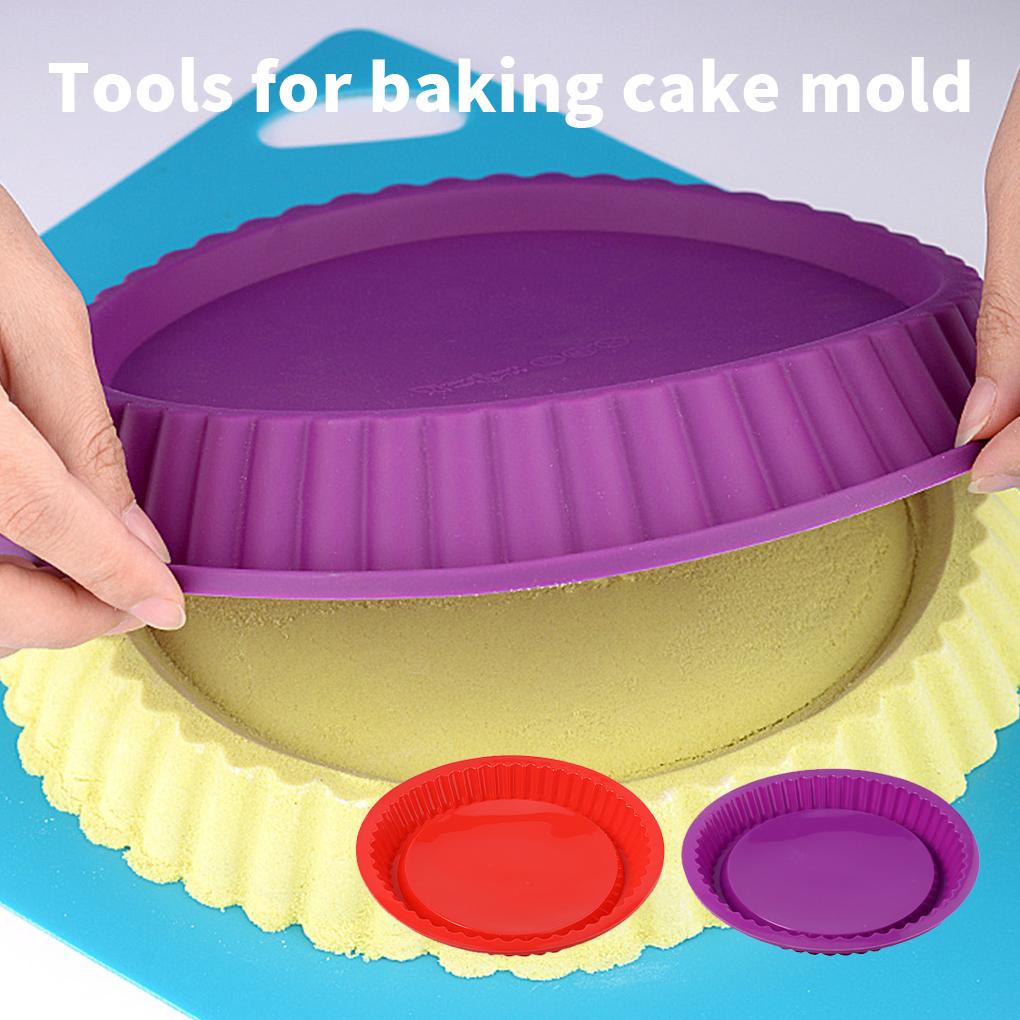 10 Inch Pizza Round Silicone Mold Lace Edge Baking Pans Handmade Cookie Loaf Tray Thin Cake Mould Kitchen Gadgets Tools