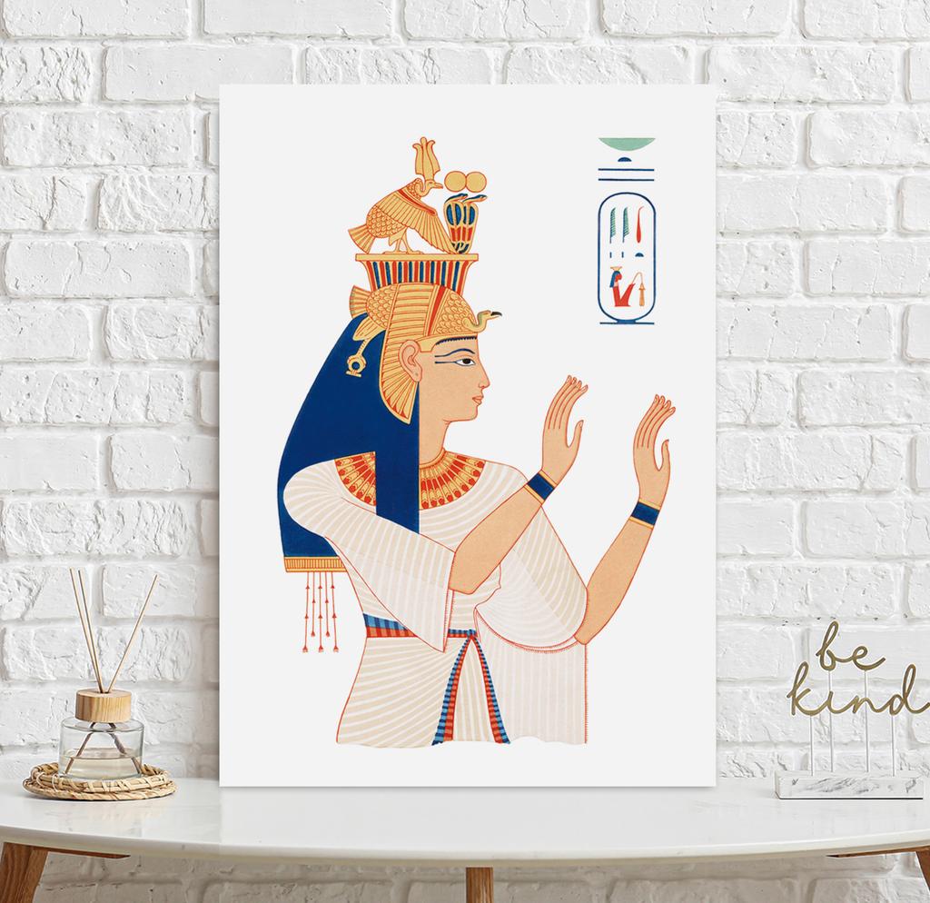 Plakat obraz Egipt faraon Ramzes Kleopatra egipskie hieroglify