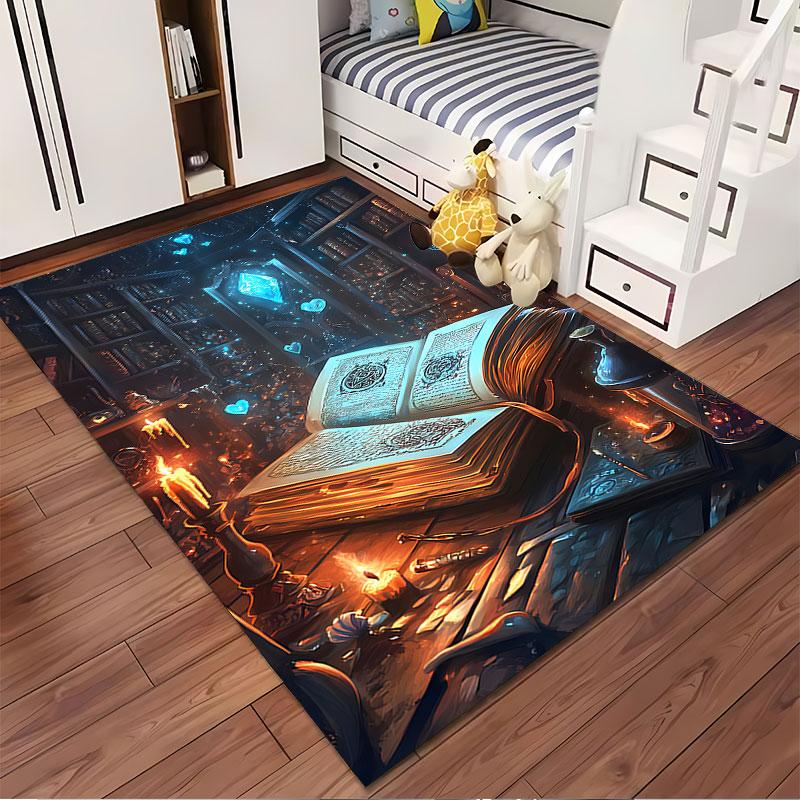 "Magical Book in Mystic Study" suitable as a non-slip mat for the living room or bedroom sofa