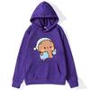 Парные толстовки с капюшоном Kawaii Cute BuBu Panda Going To Sleep with DuDu Bear Graphic Sweatshirt Women Clothing Long Sleeve Pullover