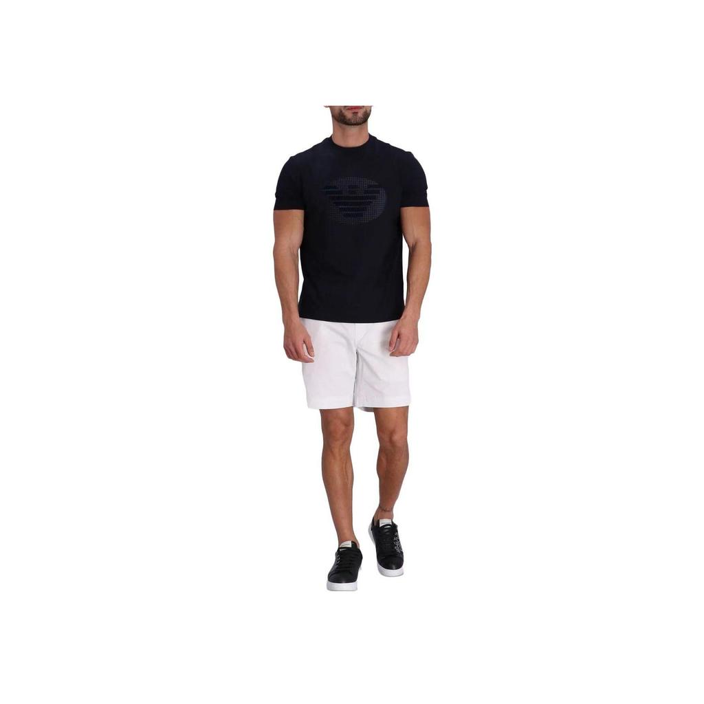 Emporio Armani Мужская футболка с коротким рукавом и принтом логотипа, однотонная, SS23, черная 3R1TU1-1JSAZ-0999