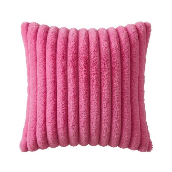 Imitation Rabbit Fur Pillowcase, Soft Plush Vertical Strip Design Throw Pillow Case, Decorative Cushion Cover for Sofa Bed Chair