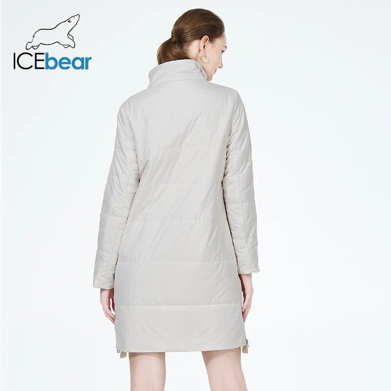 ICEbear Новинка 2024 года, женская весенняя куртка, хлопковое теплое модное пальто высокого качества, брендовые женские повседневные парки GWC22031I