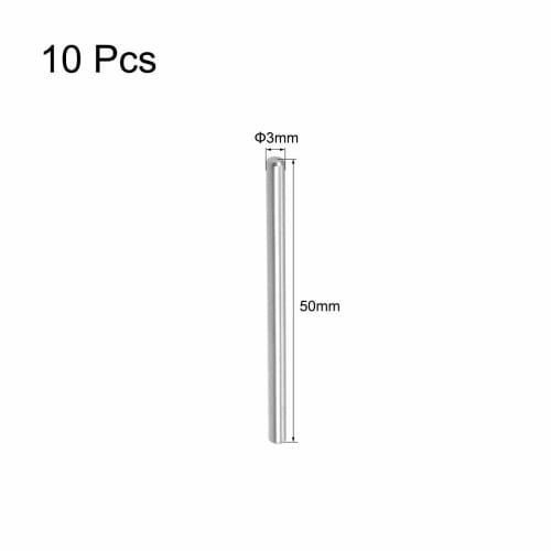 uxcell Dowel Pins, 304 Stainless Steel Pegs, Support Shelf, Silver Tone, 3mm x 50mm, 10 Pieces