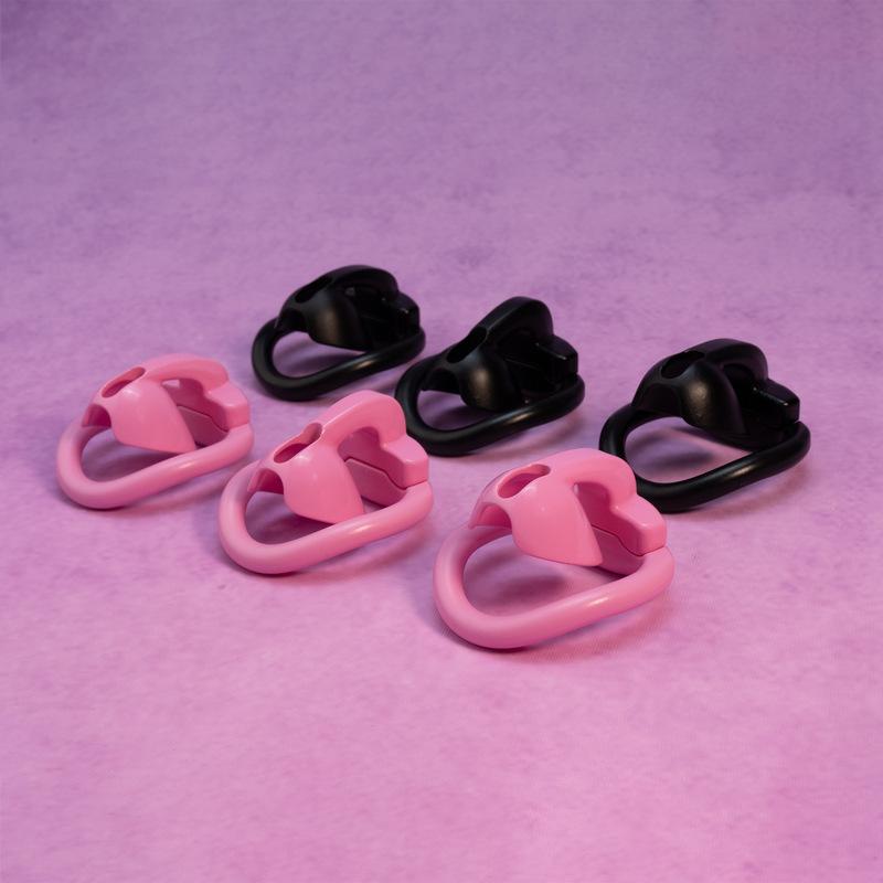 Sissy Mini Chastity Cage Hollow Chastity Lock Pot Lid Lock Male Positive Penis CB Lock Abstinence Restraint with 4 Rings Sex Toy