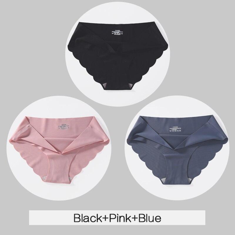 3PCS/Set Women Panties Sexy Seamless Underwear Pantys Lingerie for Female Underpants Soft Solid Color Low-Rise Briefs Intimates