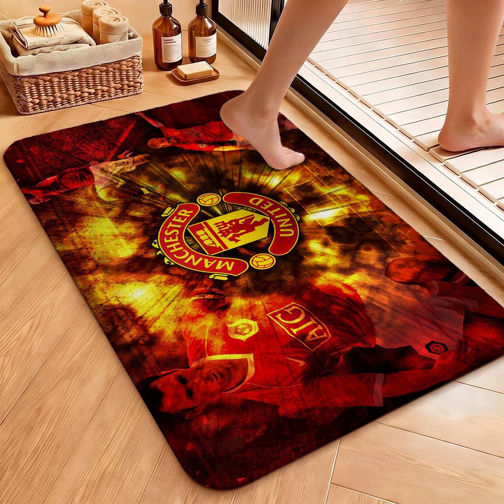 Manchester living room sofa Logo Rug Plush Rug Large Area Rug Nursery Mat Water Absorbent