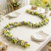 UV Resistant Artificial Pansy Vines Flexible Fake Flower Vines Eucalyptus Leaf Garland  Home Mantle