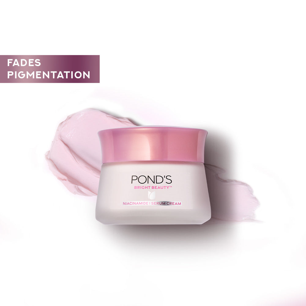POND'S Крем-сыворотка Bright Beauty против пигментных пятен с ниацинамидом и SPF 15 PA++, 35 г Увлажняющее средство для осветления кожи