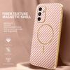 For Samsung Galaxy A15 5G Phone Case Carbon Fiber Textured Electroplated TPU Back Cover