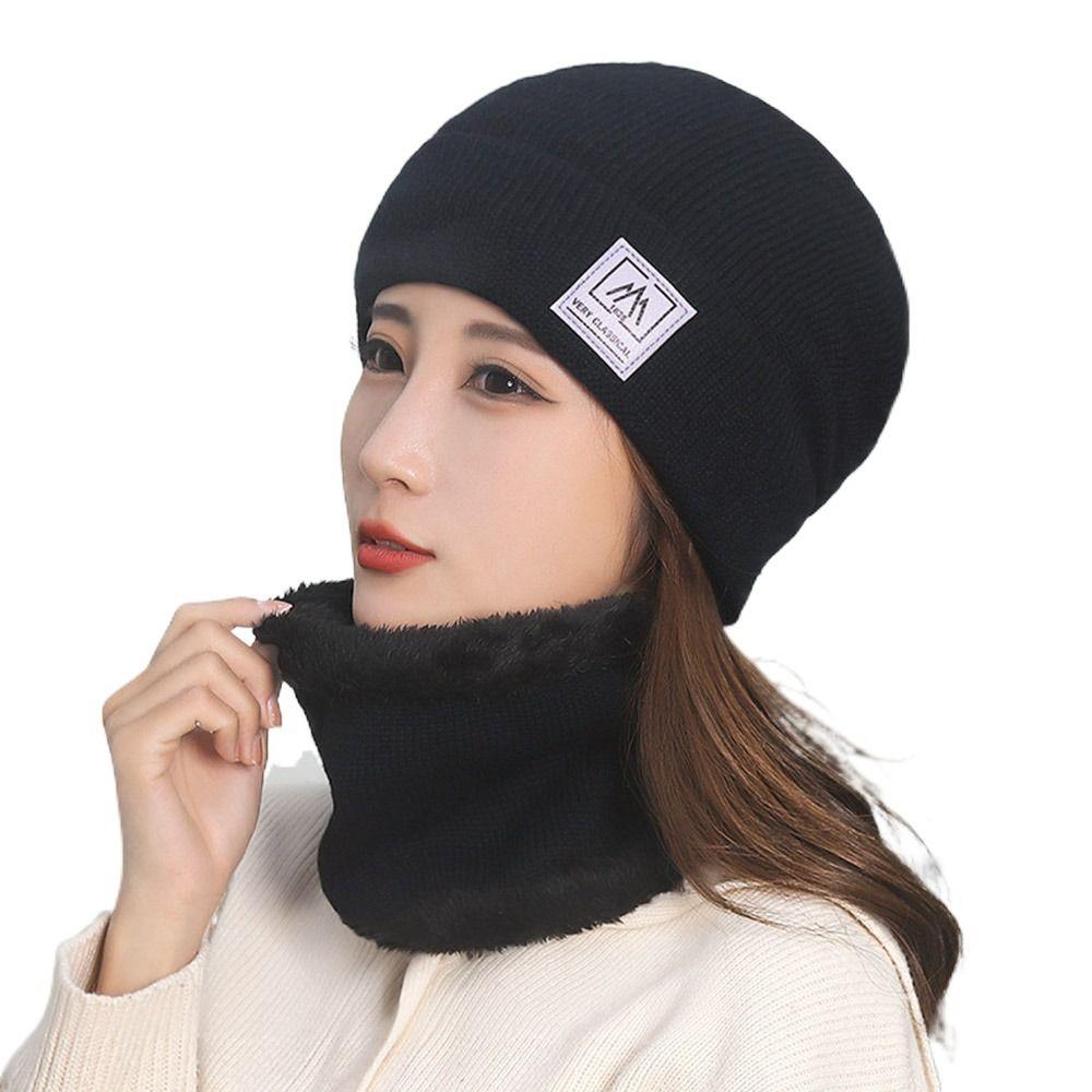 Флисовый шарф на шею, теплая вязаная шапка, зимняя Балаклава для мужчин и женщин