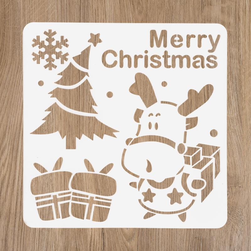 Christmas Painting Stencils Embossing Paper Card Scrapbooking Stamp Album Decoration New Year DIY Wall Window Decor Kids Gifts