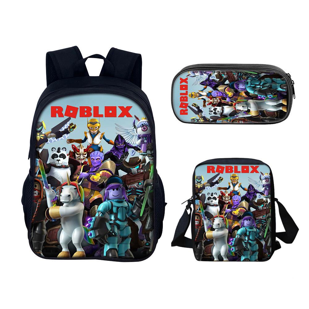 Roblox Аниме Набор для студента из трех предметов с нейлоновым материалом для повседневной носки