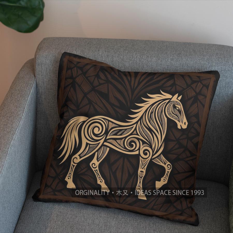 Stylish Horse-Patterned Digital Print Pillow Covers Pattern Cushion Cover Suitable For Sofa Bedroom Car Pillow Cover