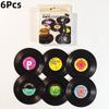 6/12Pc Heat Resistant Coffee Coasters Retro Vinyl Record Cup Coaster Anti-slip Coffee Coasters Drink Mug Mat Table Placemat Deco