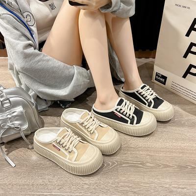 Толстые носки с застежкой-молнией, женские тапочки для отдыха на открытом воздухе, летняя новая белая обувь, парусиновые туфли, сандалии Ins Fashion