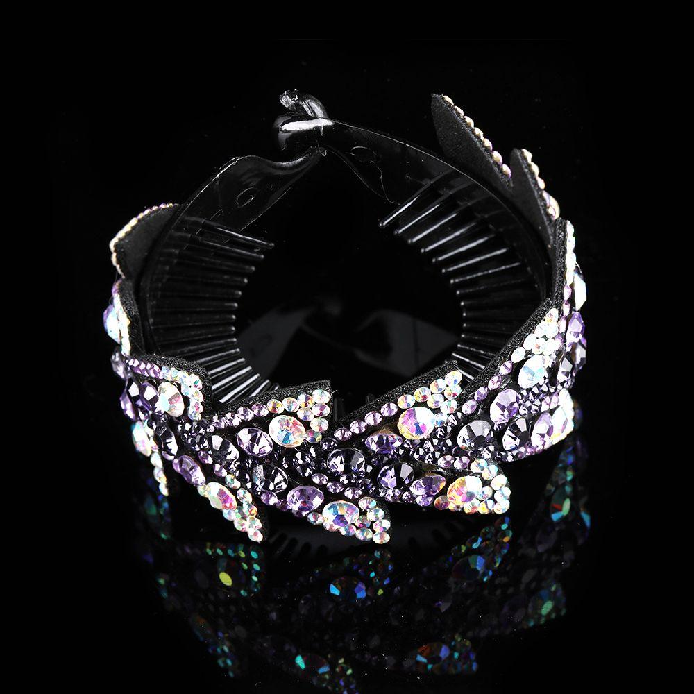 Expanding Bun Maker Bird Nest Twist Clip Rhinestone Hairpins Flowers Hair Clips Crystal Hair Claw