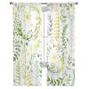Wreath Green Watercolor Flower Tulle Curtains for Living Room Kitchen Bedroom Sheer Tulle for Cafe Hotel Modern Home Decor