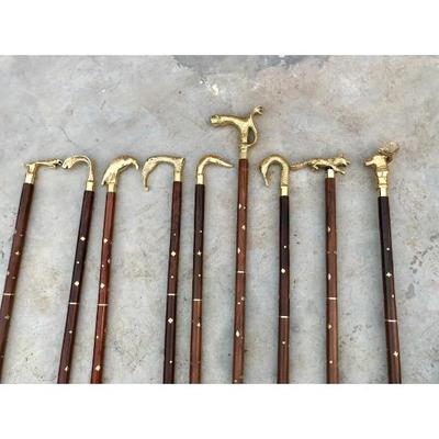 ЛОТ из 9 антикварных латунных трости деревянная трость латунная ручка ручка подарок