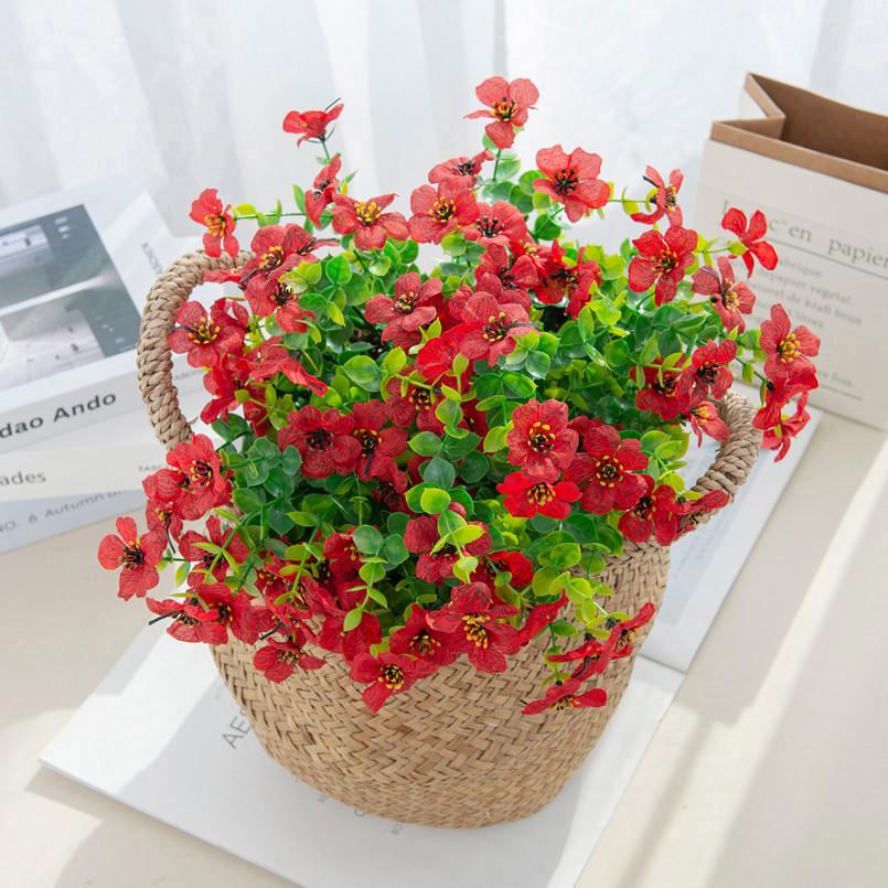 Искусственные пластиковые цветы вишни шелковые ромашки рождественские украшения ваза для дома сада вечеринки свадьбы искусственные растения эвкалипта