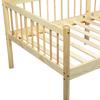 Pine Wood Daybed 90*200 cm, Sofa Bed with 3-Sided Guardrails & 14 Support Slats, Natural