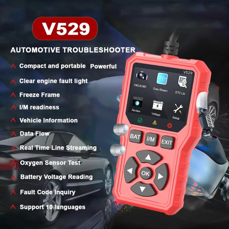 2.8Inch Screen Advanced Car Diagnostic Tool With 35000+ Code Library And Silicone Button Code Search For Quick Diagnosis